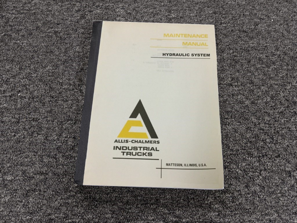 ALLIS-CHALMERS ACC40-24PS100 FORKLIFT Hydraulic Schematic Diagram Manual ALLIS-CHALMERS ACC40-24PS100 FORKLIFT Hydraulic Schematic Diagram Manual