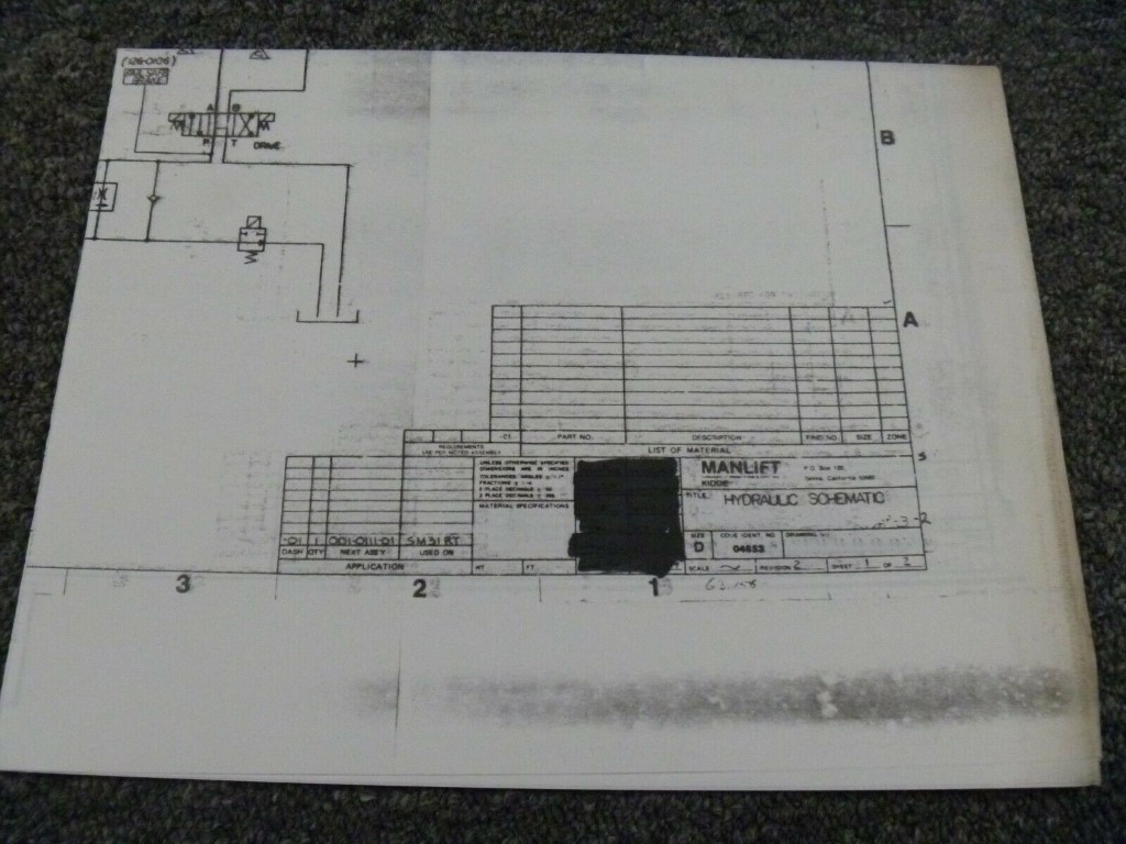 Grove SM2532BE Lift Hydraulic Schematic Diagram Manual Grove SM2532BE Lift Hydraulic Schematic Diagram Manual