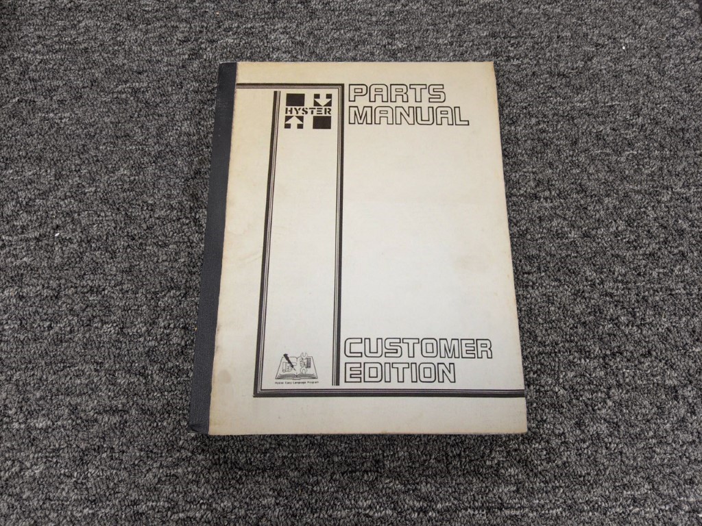 HYSTER RC160 FORKLIFT Parts Catalog Manual HYSTER RC160 FORKLIFT Parts Catalog Manual