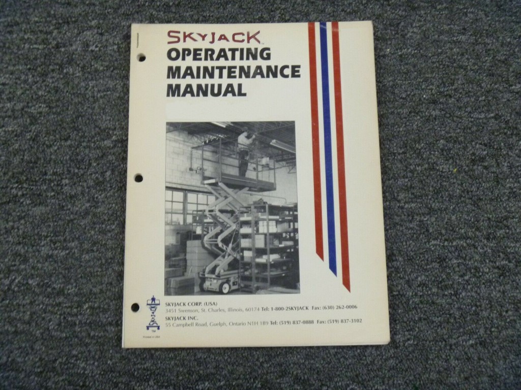 Skyjack SJ4626 Lift Owner Operator Maintanance Manual Skyjack SJ4626 Lift Owner Operator Maintanance Manual