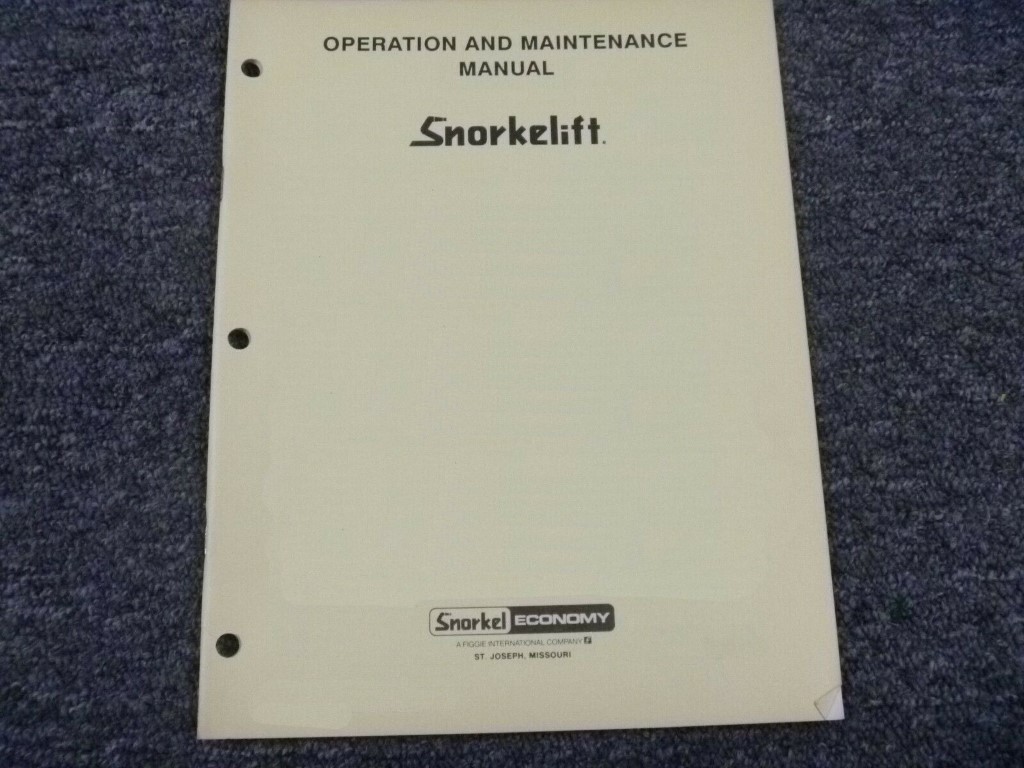 Snorkel ATB50 Lift Owner Operator Maintanance Manual Snorkel ATB50 Lift Owner Operator Maintanance Manual